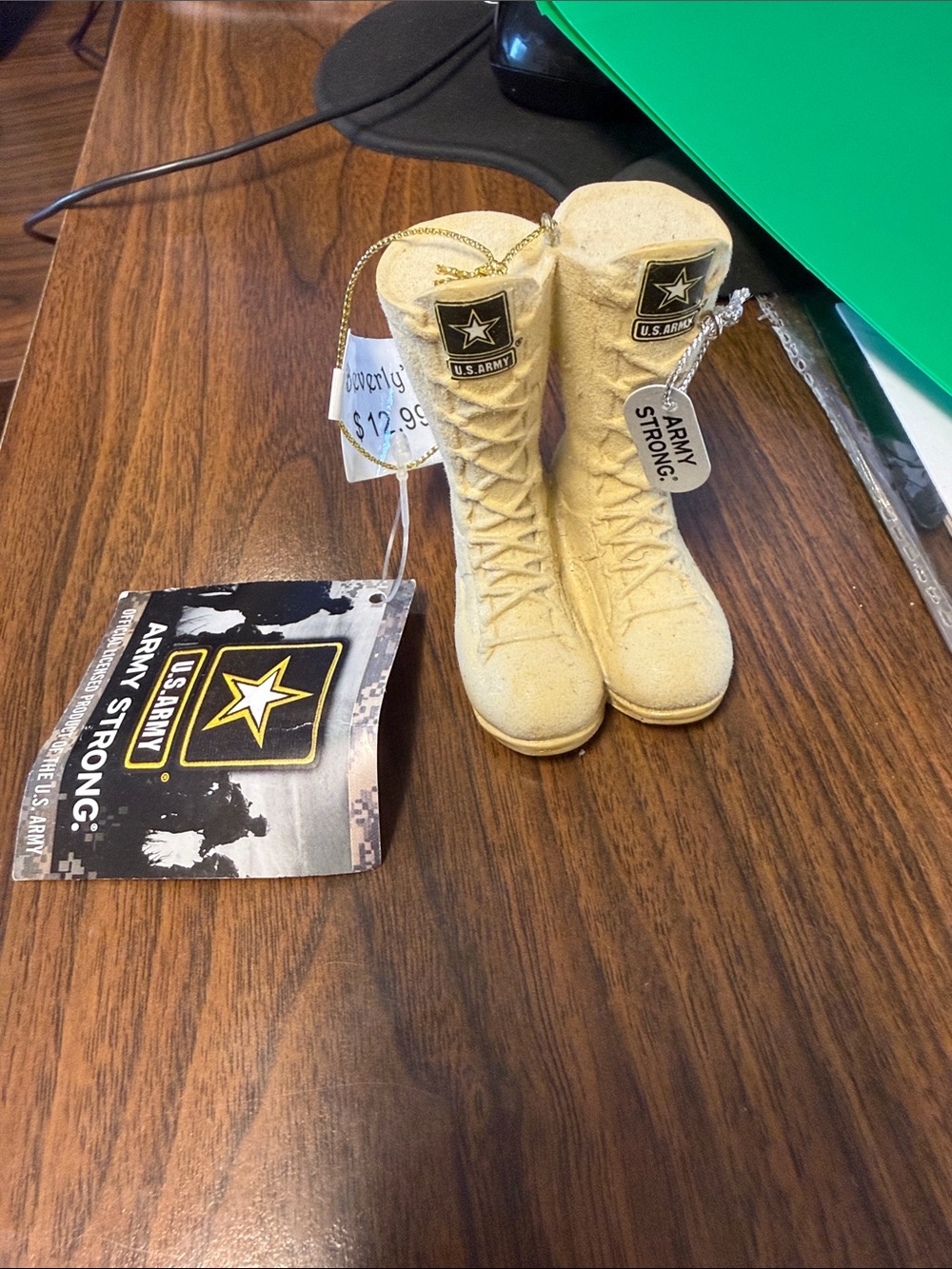 U.S. Army Desert Tan Boot Ornament NWT